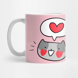 Cat Face Hearts Love Mug